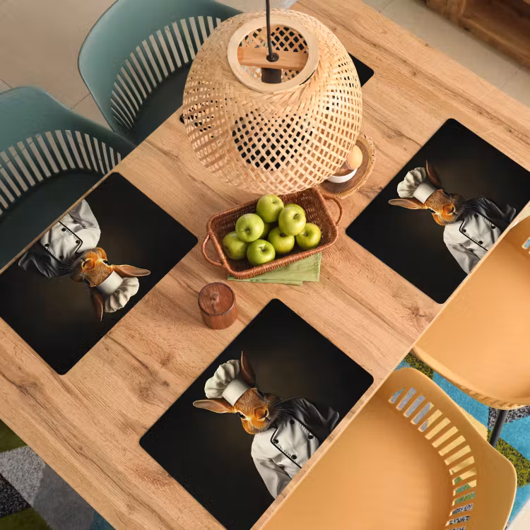 Sets de table en vinyle - Lapin - Cuisinier - Animal — 3