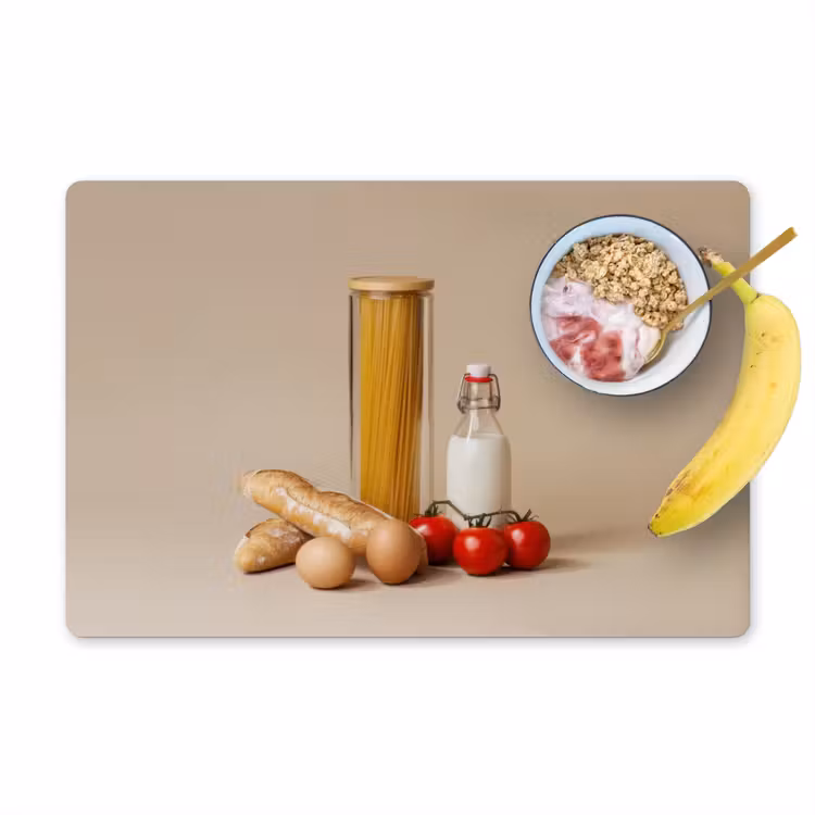 Sets de table - Spaghetti - Lait - Tomates - Œufs - Pain — 1