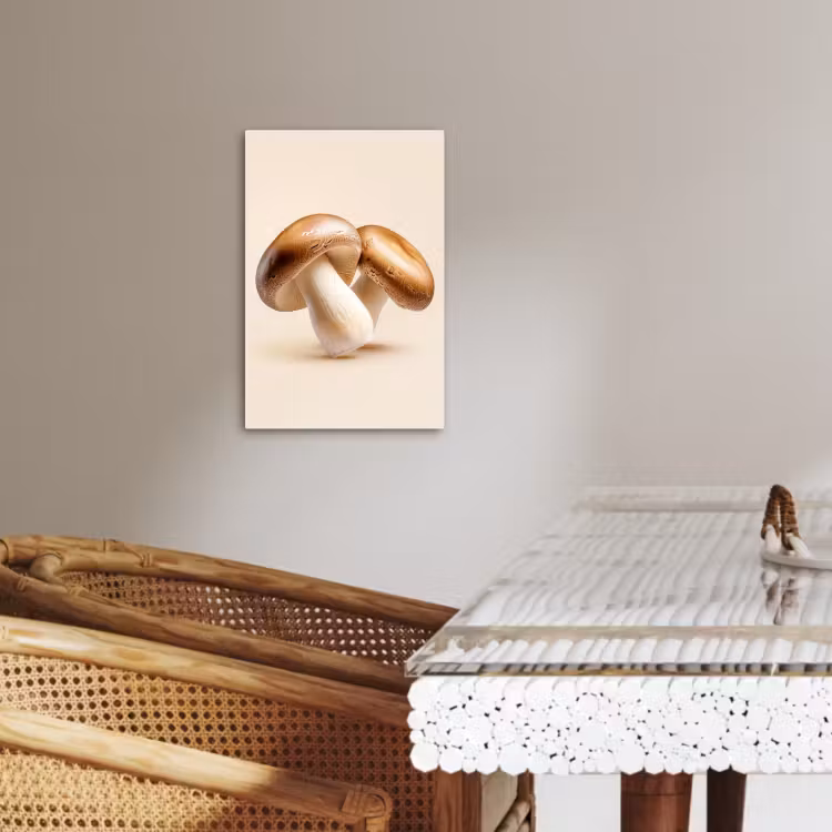 Tableau sur toile - Champignons - Doux - Beige — 1