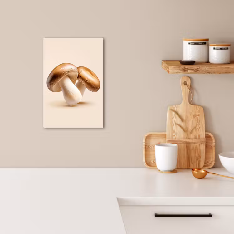 Tableau sur toile - Champignons - Doux - Beige — 3