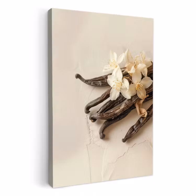 Tableau sur toile - Vanille - Floral - Beige — 2