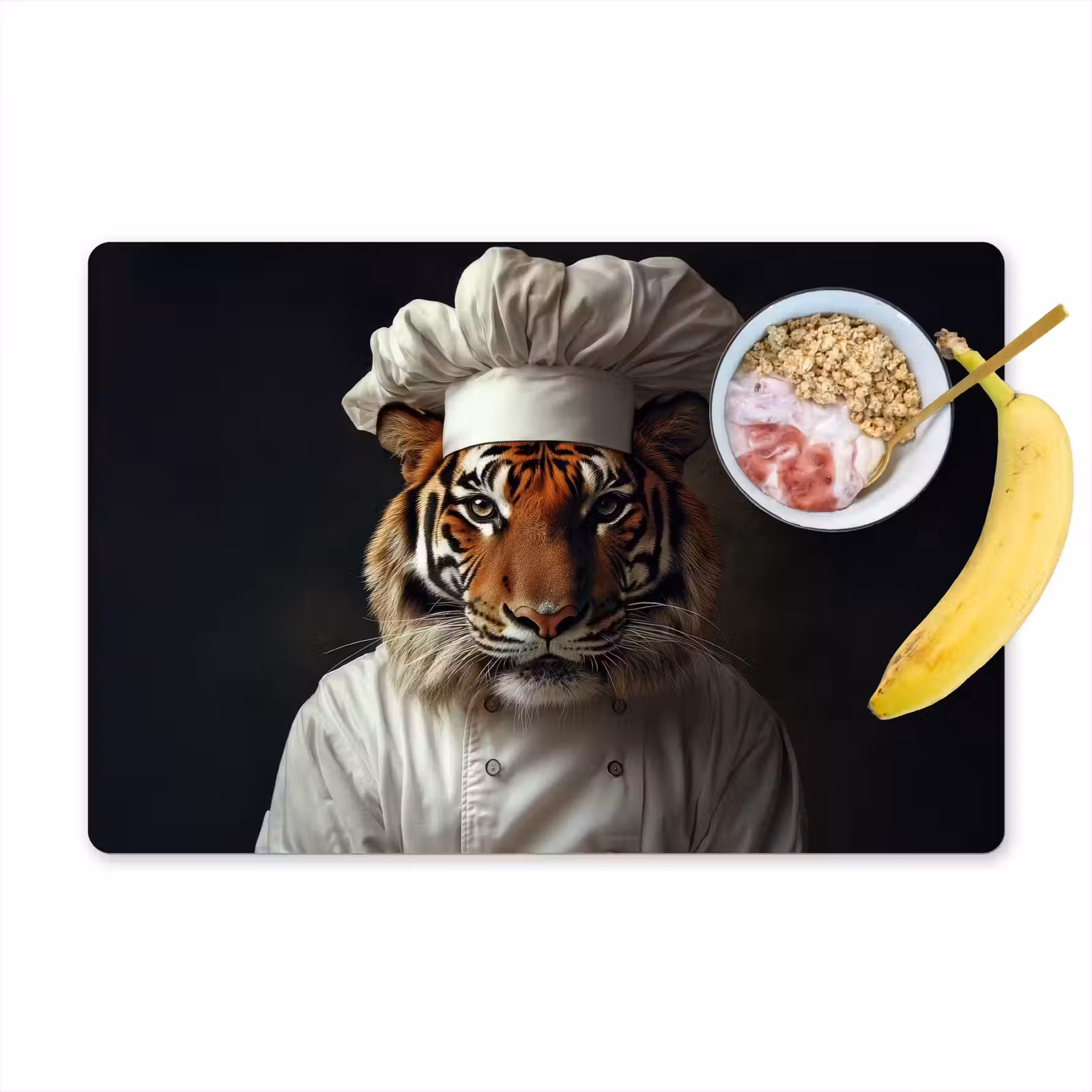 Sets de table en vinyle - Tiger - Vêtements de chef - Marron — 1