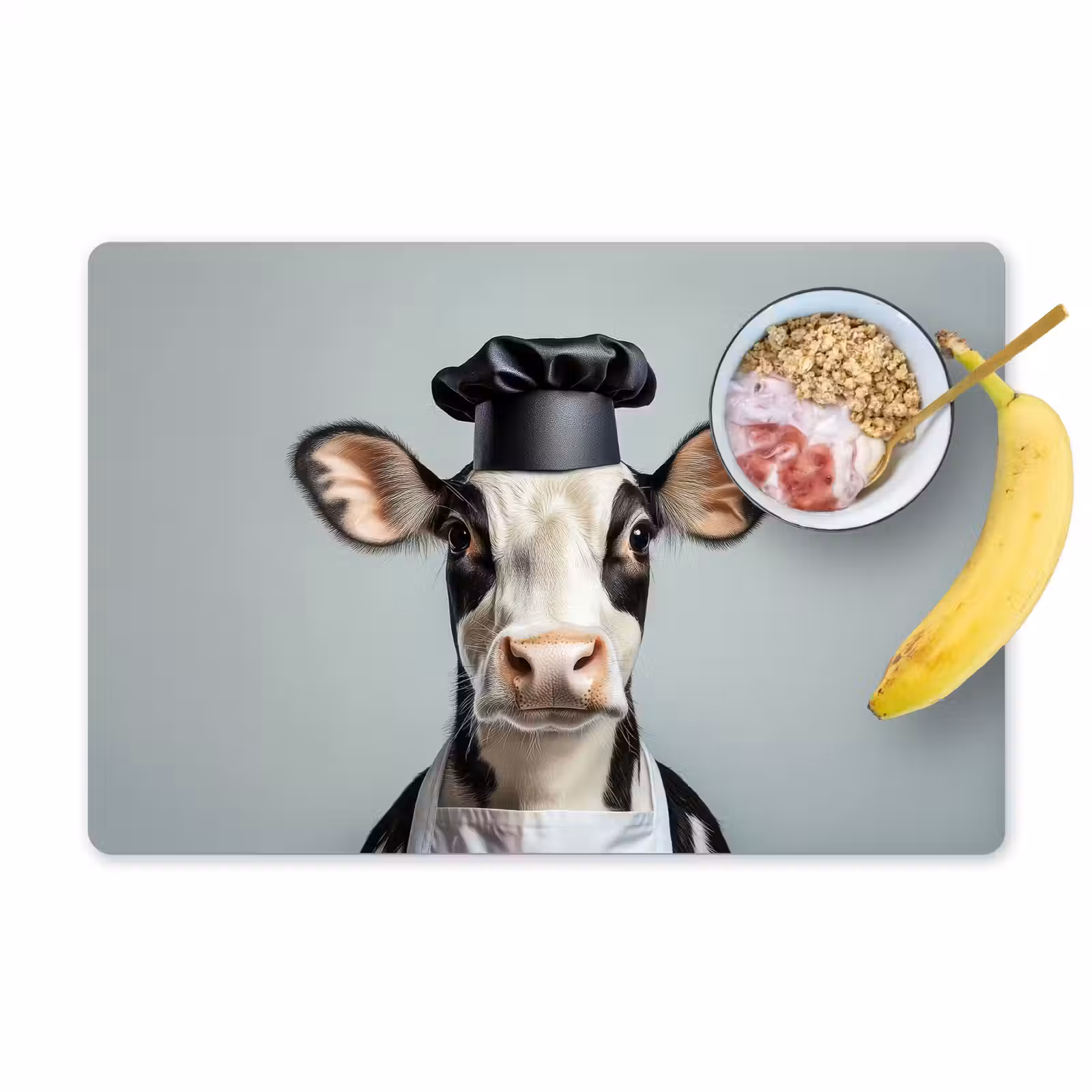 Sets de table en vinyle - Vache - Noir - Blanc - Cuisinier — 1