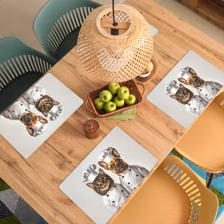 Sets de table en vinyle - Chat - Chien - Vêtements de cuisine — 3