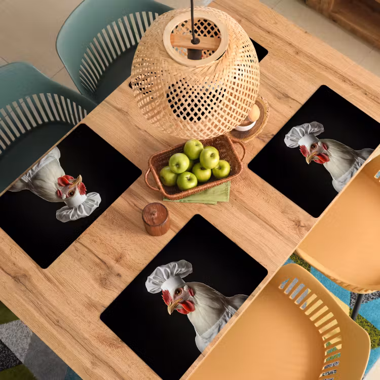 Sets de table en vinyle - Cuisson - Rouge - Poulet — 3