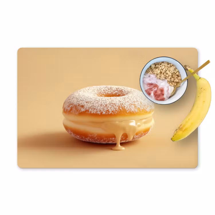 Sets de table - Donut - Crémeux - Sucre en poudre - Beige — 1