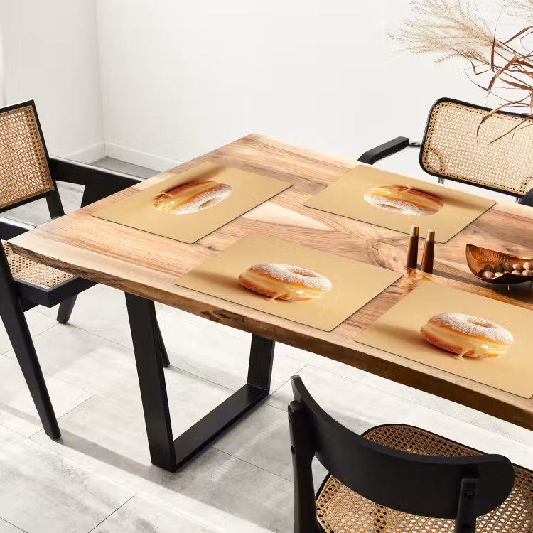 Sets de table - Donut - Crémeux - Sucre en poudre - Beige — 4