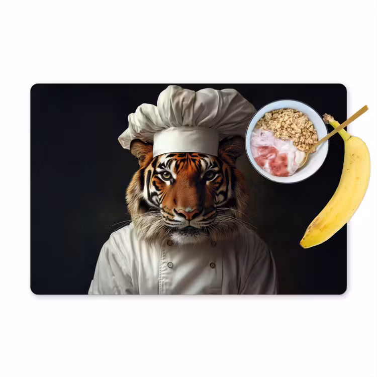 Sets de table en vinyle - Tiger - Vêtements de chef - Marron — 1