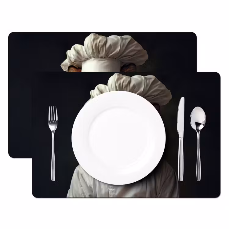 Sets de table en vinyle - Tiger - Vêtements de chef - Marron — 2