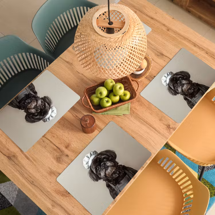 Sets de table en vinyle - Vêtements de chef - Noir - Chien — 3