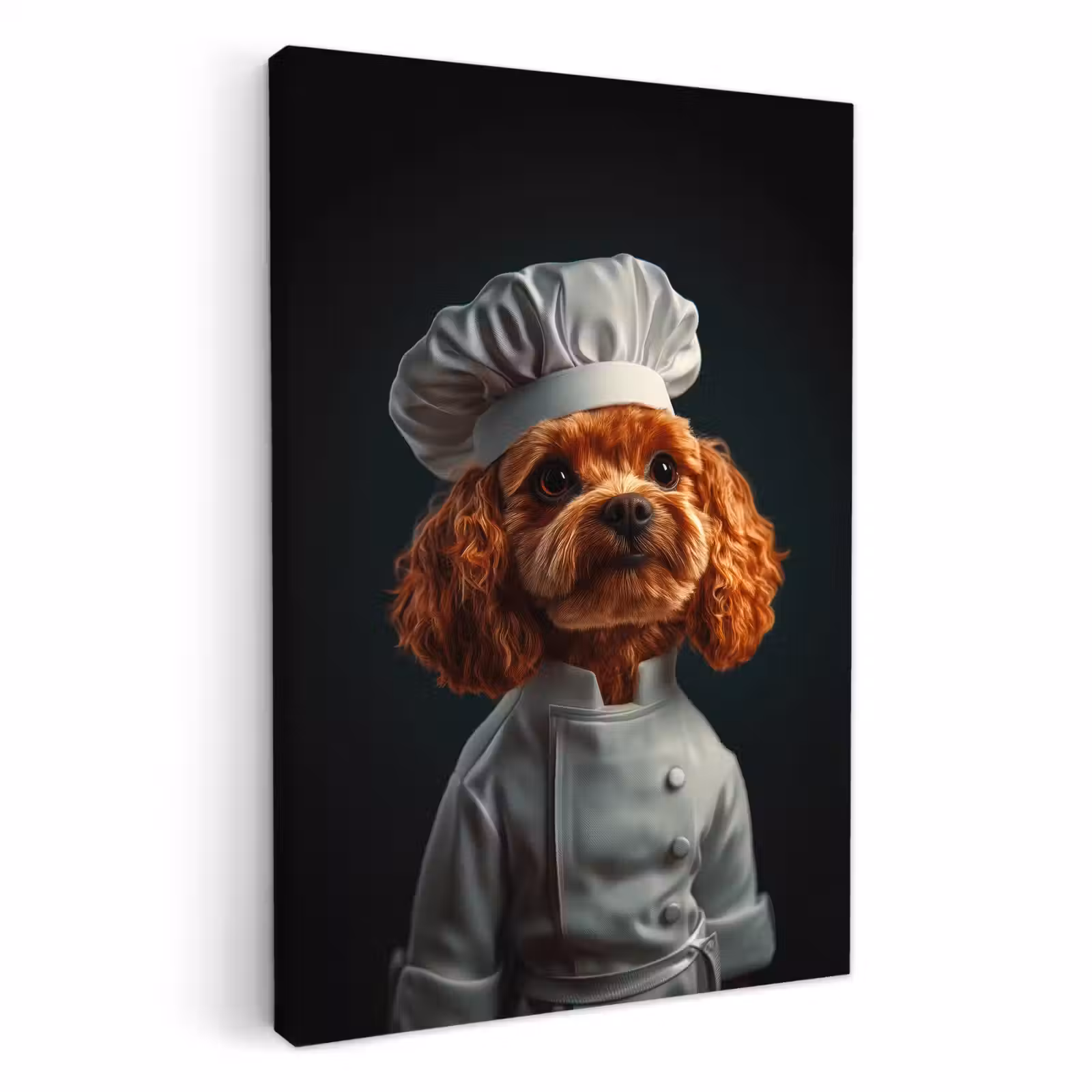 Tableau sur toile - Brun - Cuisinier - Chien — 1
