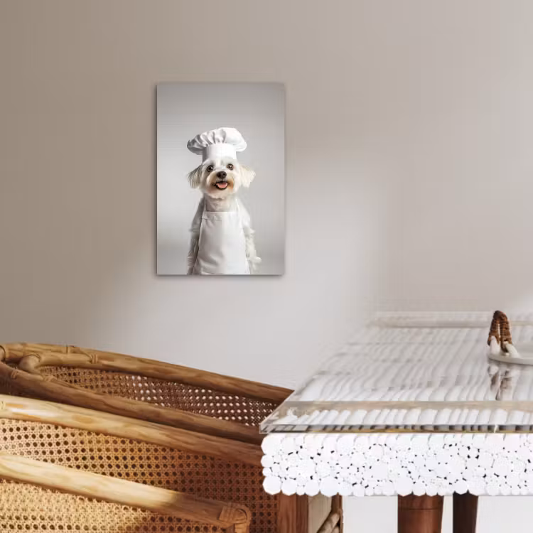 Tableau sur toile - Chien - Blanc - Cuisinier — 4