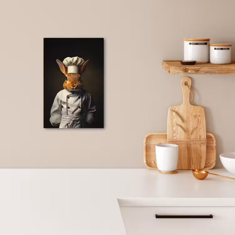 Tableau sur toile - Lapin - Cuisinier - Animal — 2