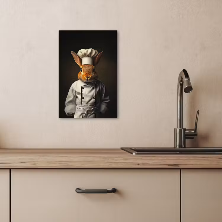 Tableau sur toile - Lapin - Cuisinier - Animal — 4