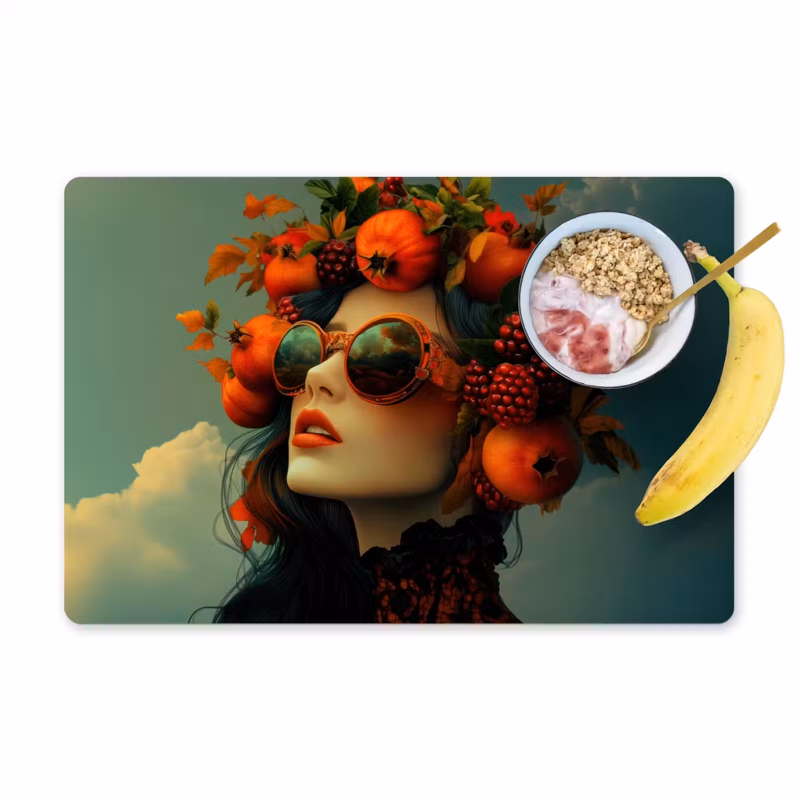 Sets de table - Femme - Grenade - Automne - Lunettes de soleil — 1