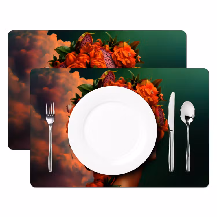 Sets de table - Femme - Boissons fruits - Roses — 2