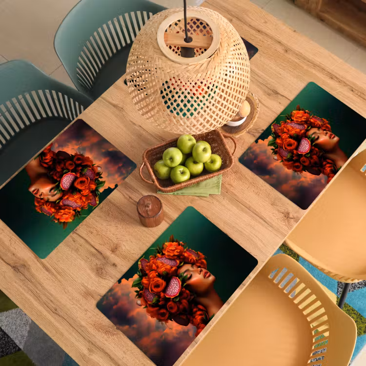 Sets de table - Femme - Boissons fruits - Roses — 3