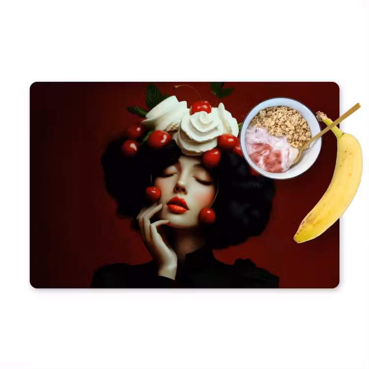 Sets de table - Femme - Cerises - Crème fouettée — 1