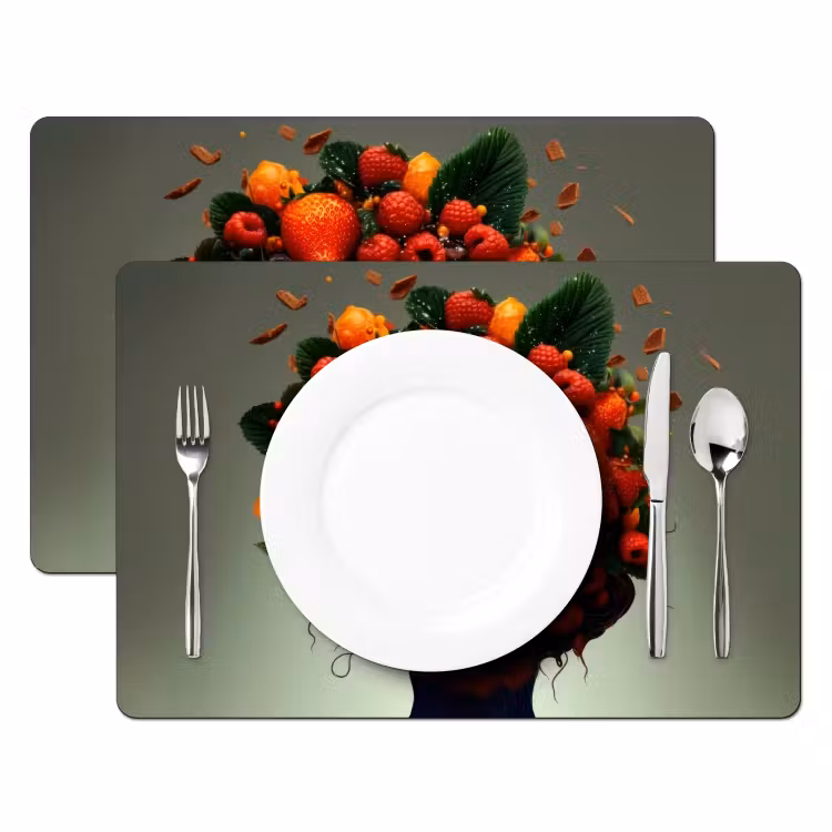 Sets de table - Femme - Chocolat - Framboises - Fraises - Biscuits — 2