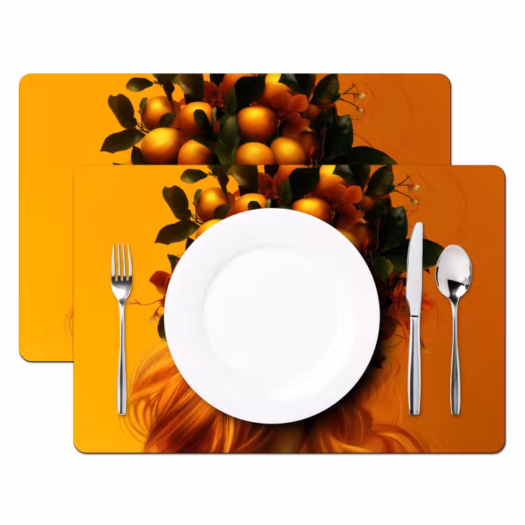 Sets de table - Femme - Citrons - Fleur - Jaune — 2