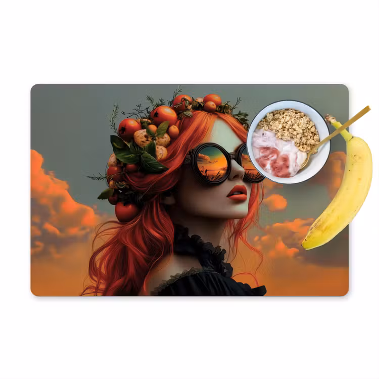 Sets de table - Femme - Couronne - Tomate - Bascilicum - Lunettes de soleil — 1
