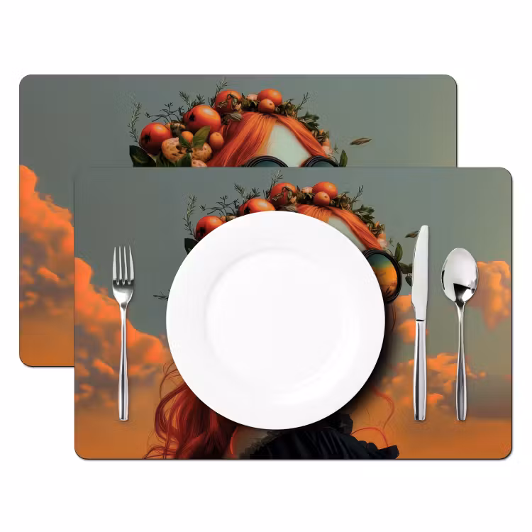 Sets de table - Femme - Couronne - Tomate - Bascilicum - Lunettes de soleil — 2