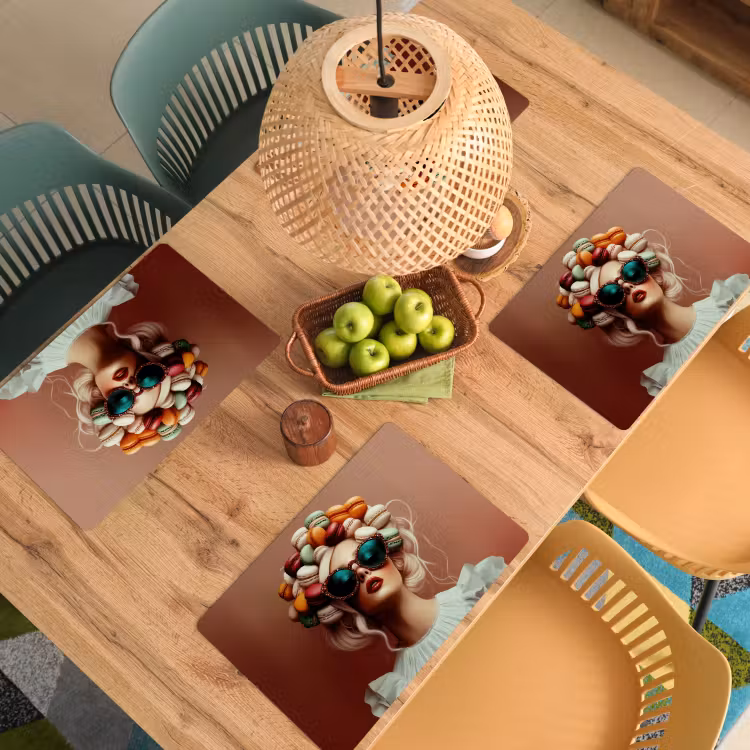 Sets de table - Femme - Macarons - Lunettes — 3
