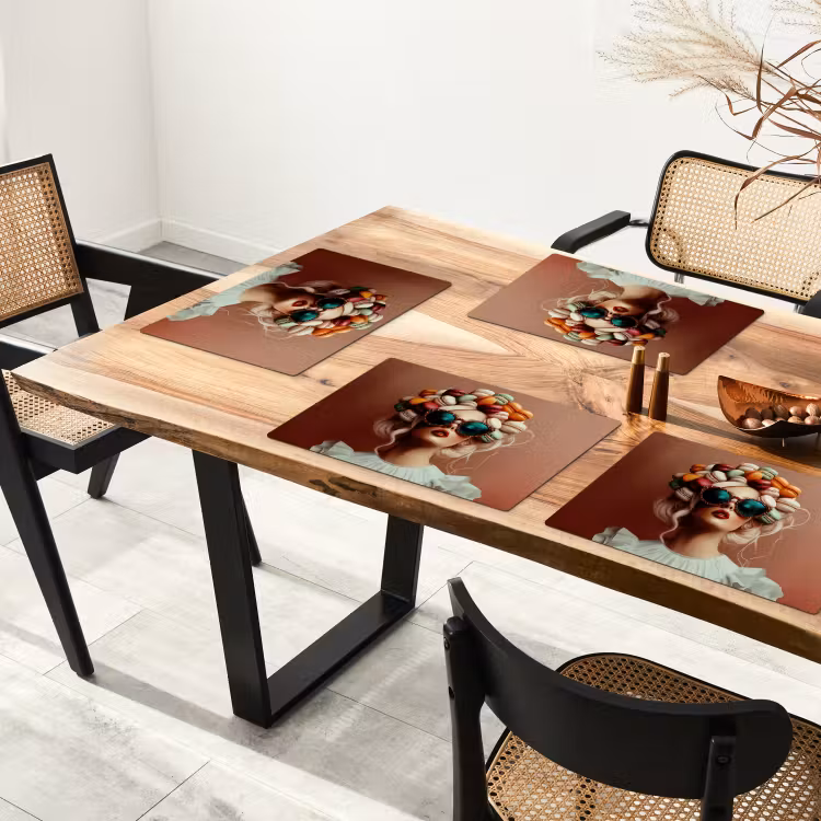 Sets de table - Femme - Macarons - Lunettes — 4