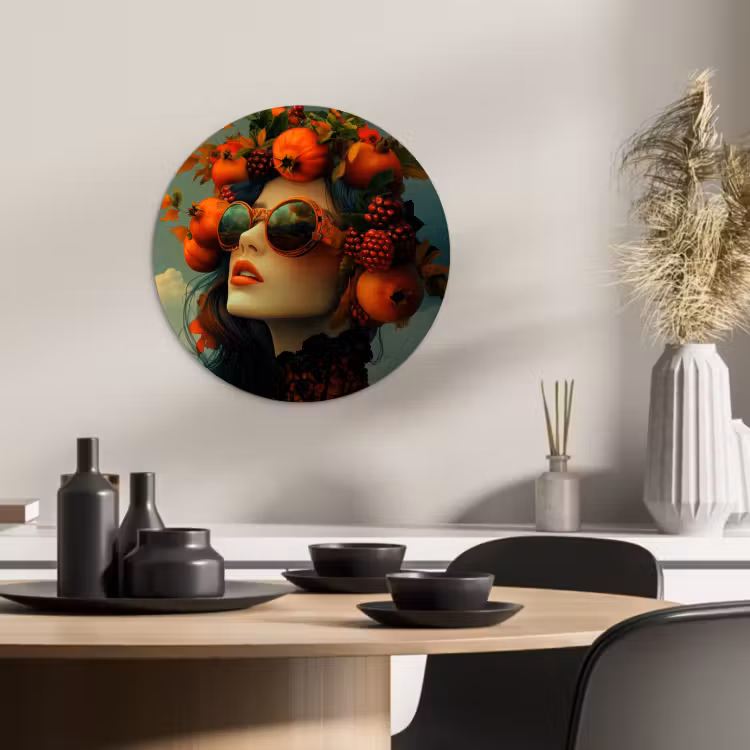 Tableau rond - Femme - Grenade - Automne - Lunettes de soleil — 1