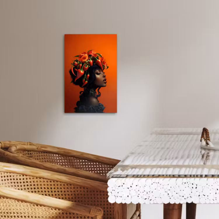 Tableau sur toile - Femme - Piments - Fleurs — 4