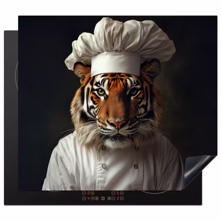 Protection plaque induction - Tiger - Vêtements de chef - Marron — 1