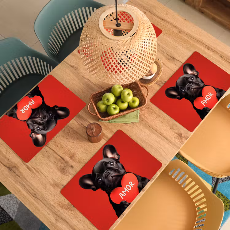 Sets de table - Amor - Dog - Heart - Red — 3