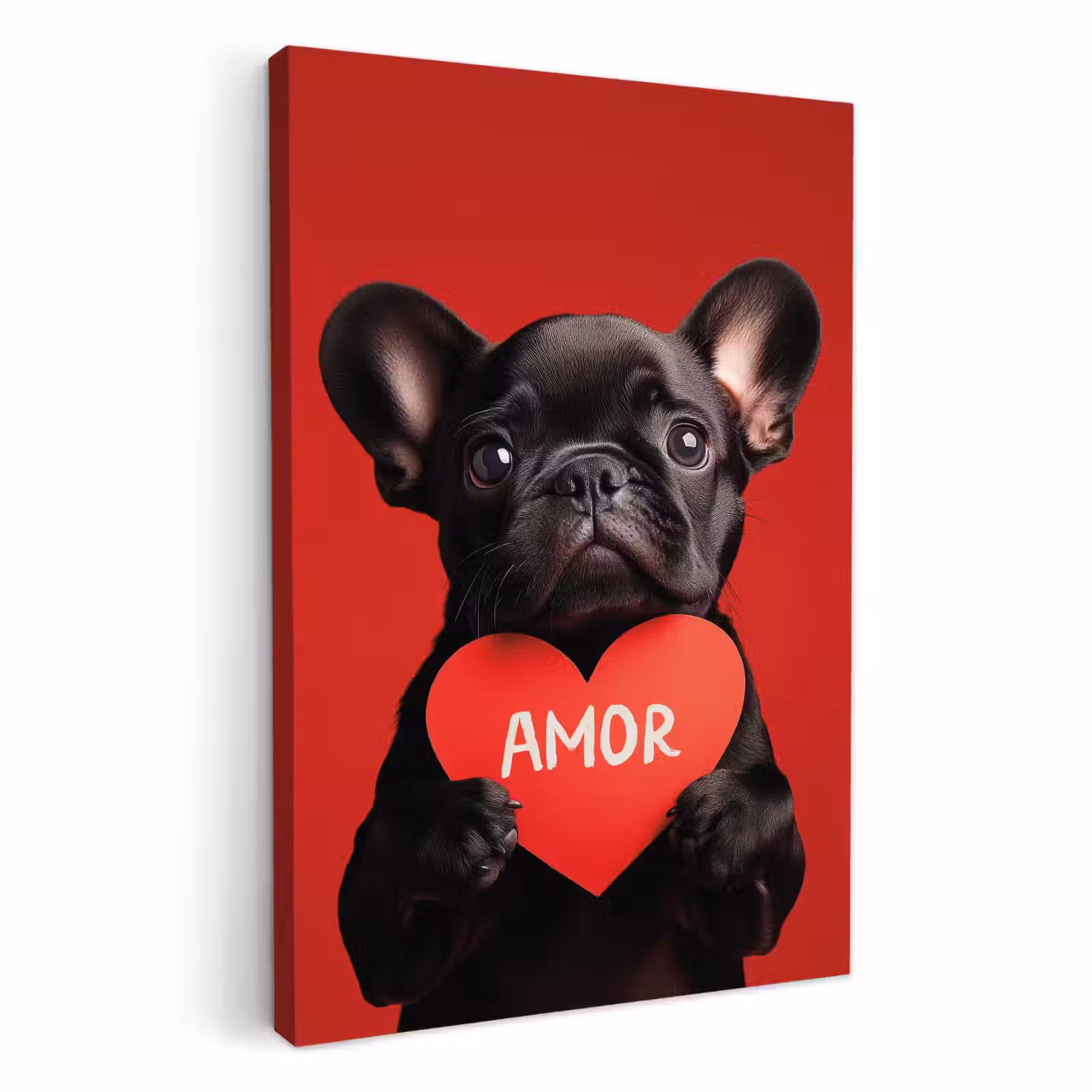 Tableau sur toile - Amor - Dog - Heart - Red — 1