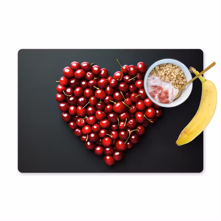 Sets de table en vinyle - Cerise - Coeur - Rouge - Noir — 1