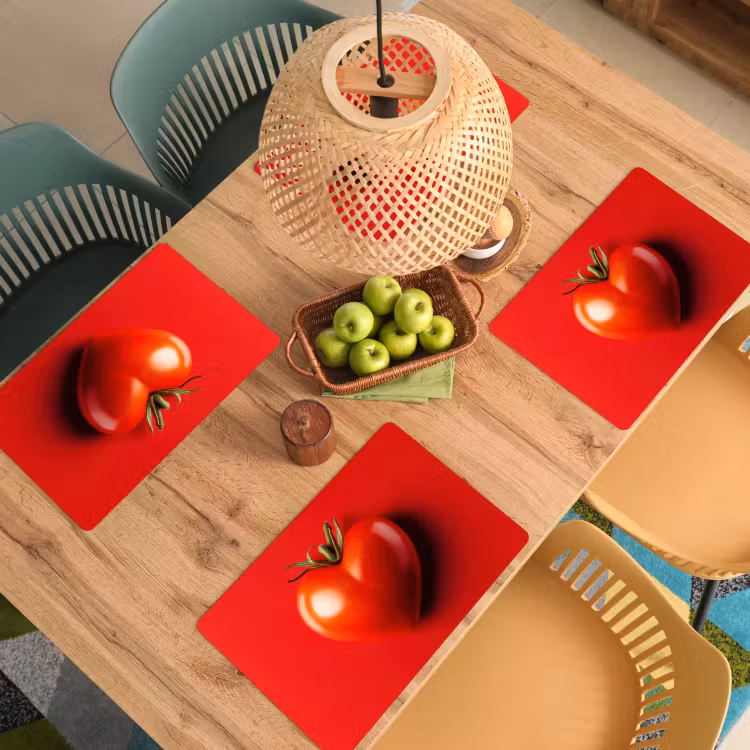 Sets de table en vinyle - Tomate - Rouge - Coeur — 3