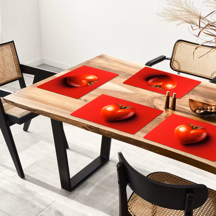 Sets de table en vinyle - Tomate - Rouge - Coeur — 4