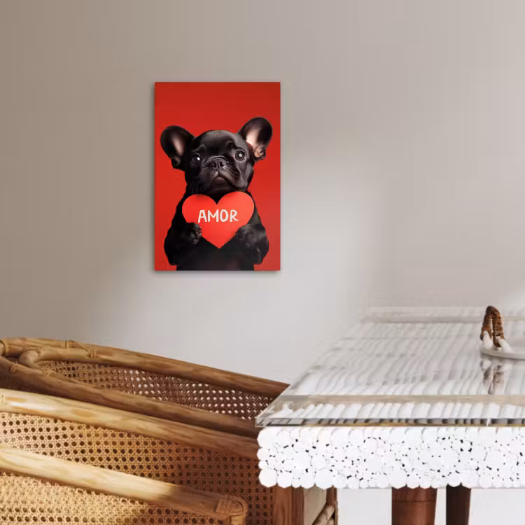 Tableau sur toile - Amor - Dog - Heart - Red — 2