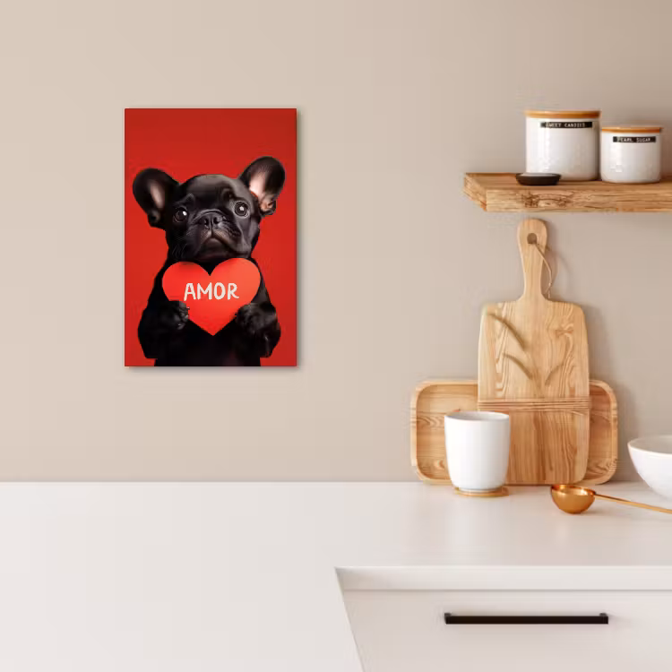 Tableau sur toile - Amor - Dog - Heart - Red — 3