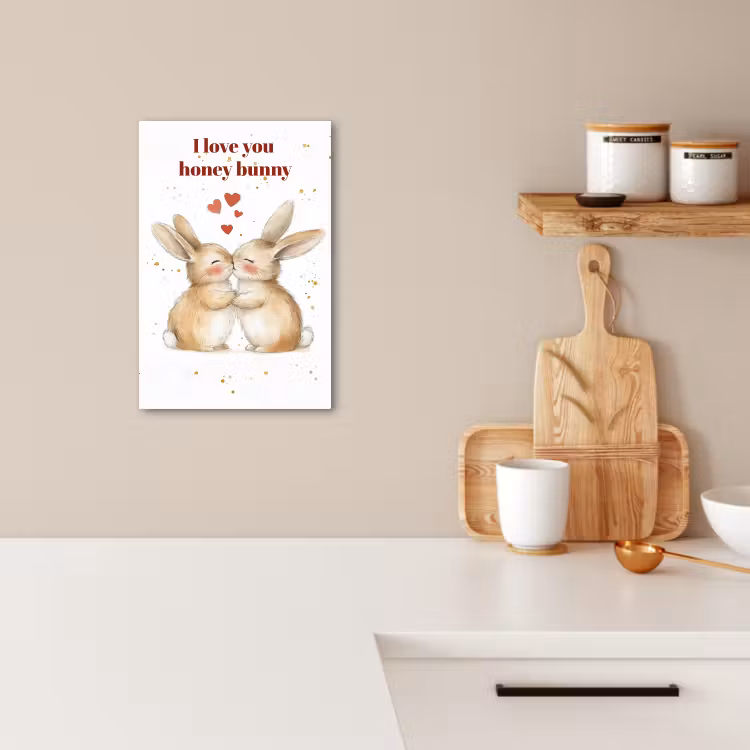 Tableau sur toile - Amour - Rouge - lapin — 2