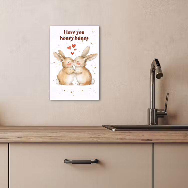Tableau sur toile - Amour - Rouge - lapin — 4
