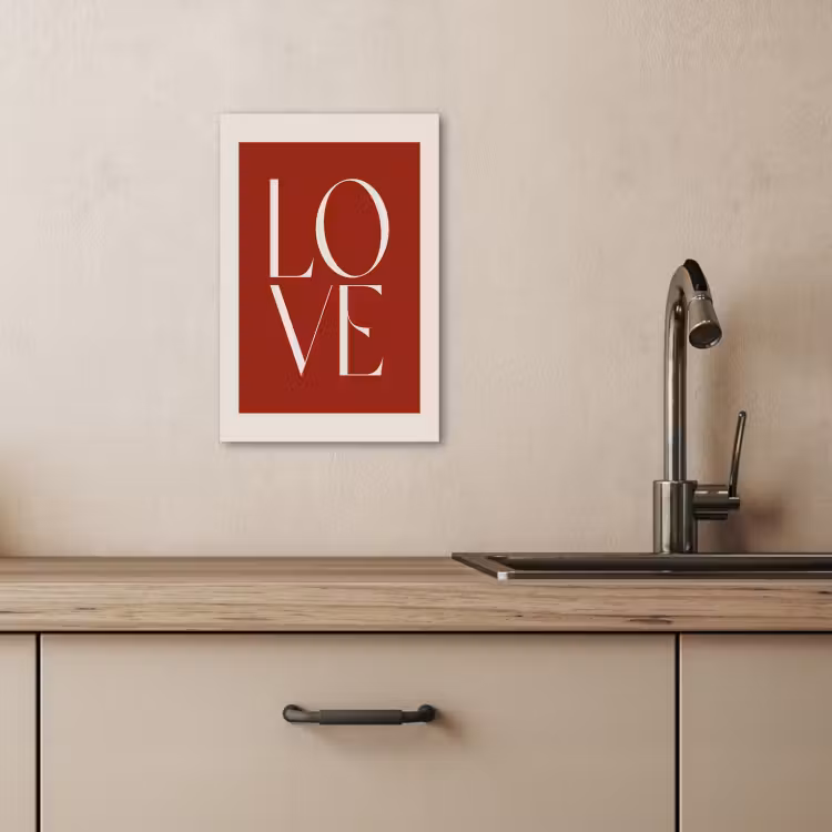 Tableau sur toile - Amour - Rouge - Minimaliste — 4