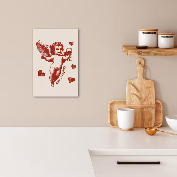 Tableau sur toile - Cupidon - Cœurs - Rouge - Classique — 2