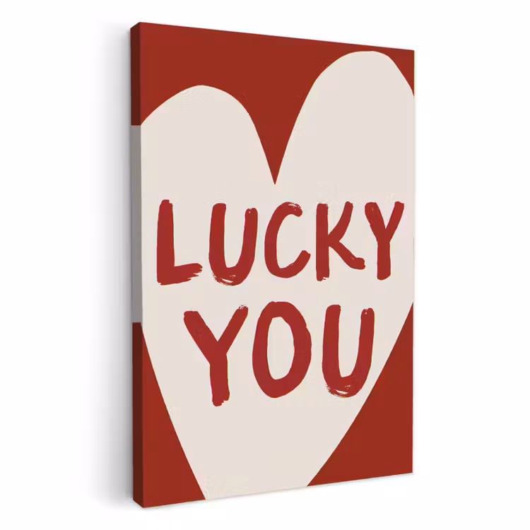 Tableau sur toile - Lucky - Coeur - Rouge — 1