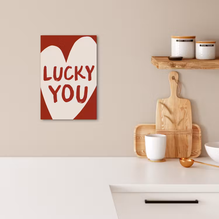 Tableau sur toile - Lucky - Coeur - Rouge — 2
