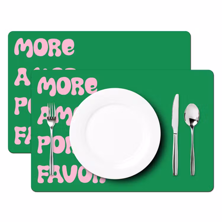 Sets de table - Amor - Valentine - Vert - Texte — 2