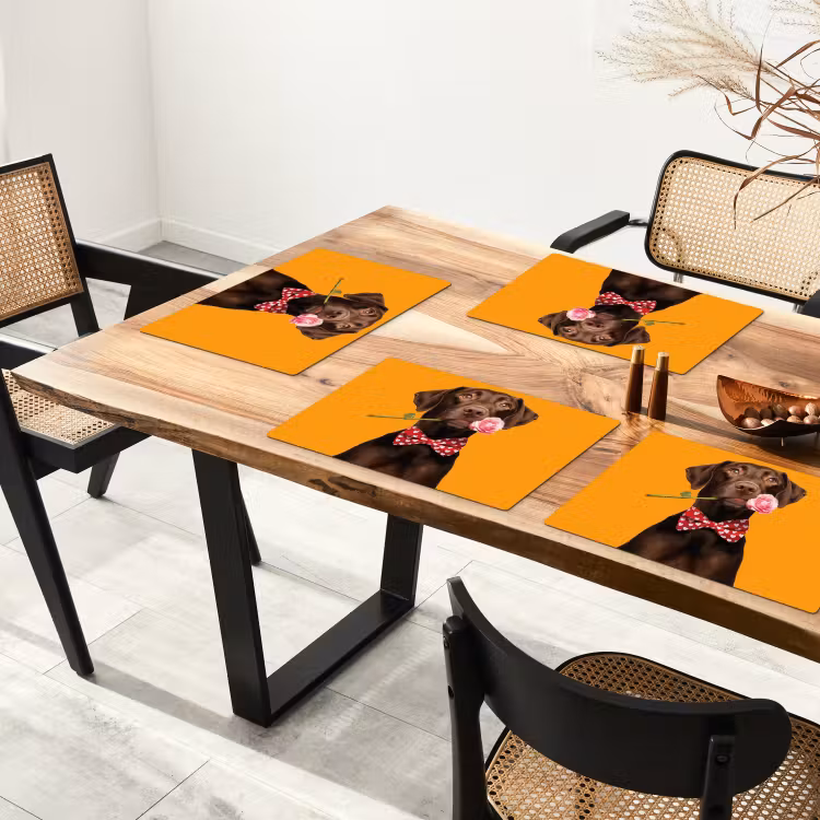 Sets de table - Chien - Orange - Rose - Valentin — 4