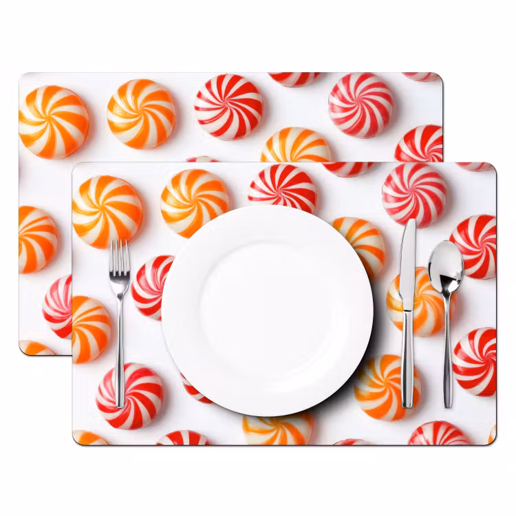 Sets de table - Bonbons - Motif - Rouge - Orange — 2