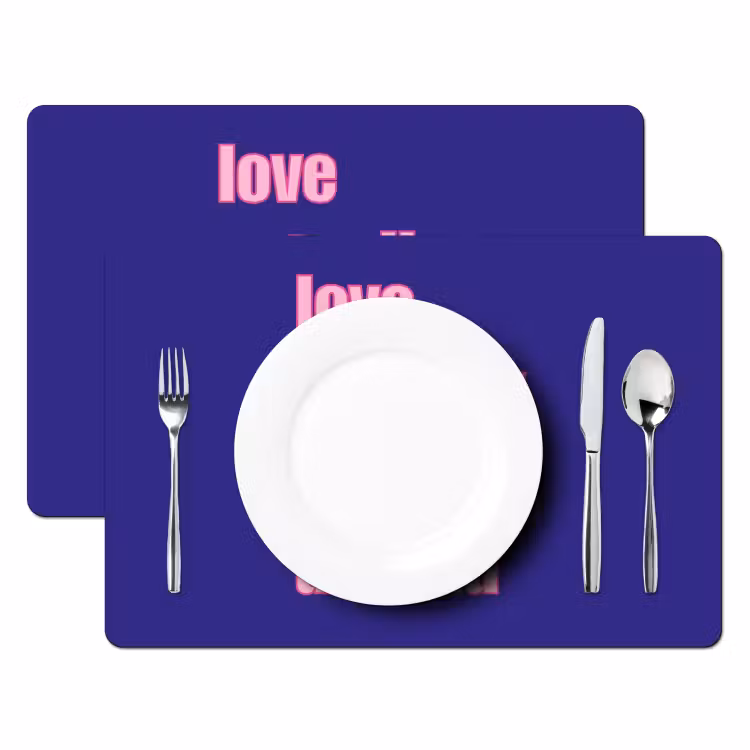 Sets de table - Texte - Valentin - Amour - Bleu — 2