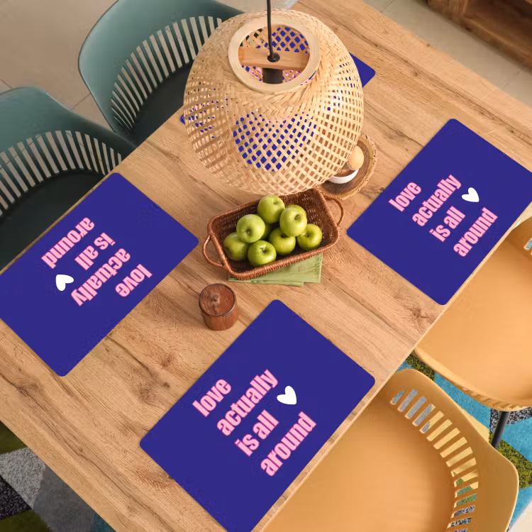 Sets de table - Texte - Valentin - Amour - Bleu — 3