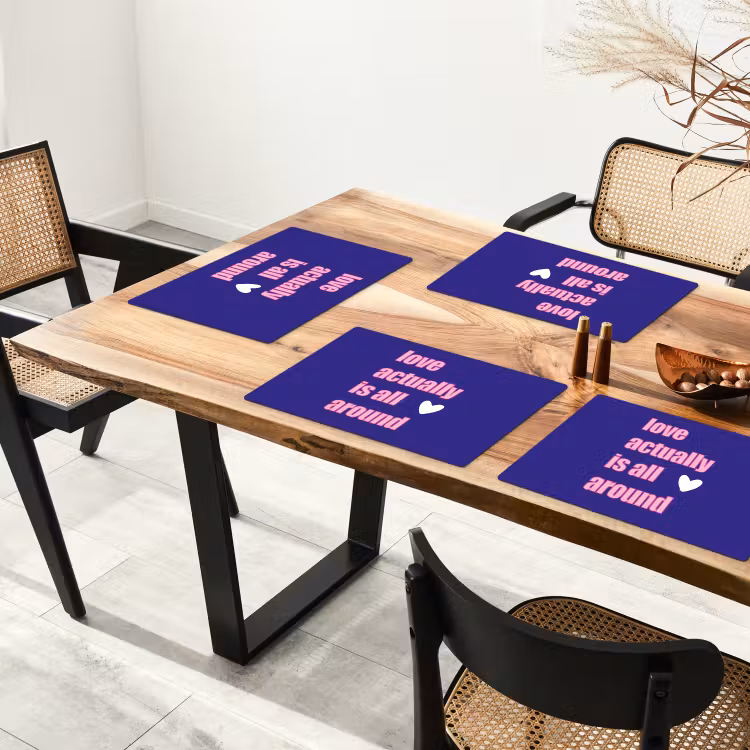 Sets de table - Texte - Valentin - Amour - Bleu — 4